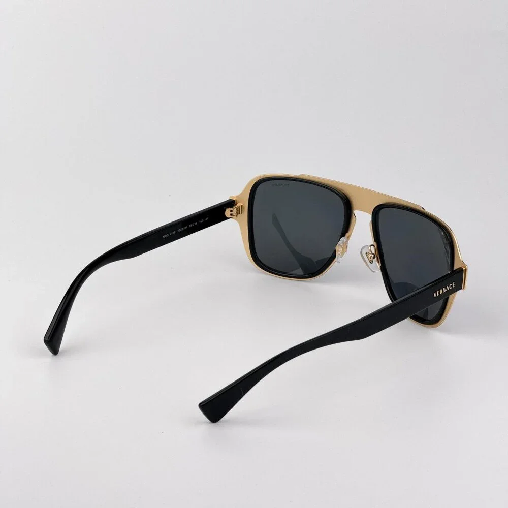 Versace Men’s Sunglasses – Black Aviator Frame Polarized Lenses | VE2199 100281